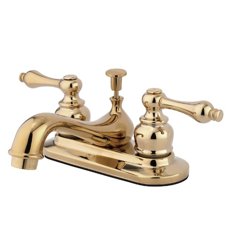 Restoration, 4 Centerset Bathroom Faucet, Polished Brass